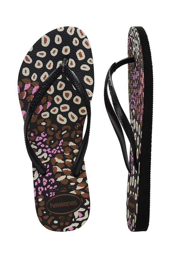 Σαγιονάρες Havaianas SLIM ANIMALS 4103352.2500 μαύρο