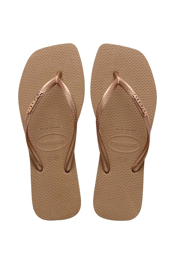 Japonke Havaianas SQUARE LOGO METALLIC Ravna zlata 4148257.5282