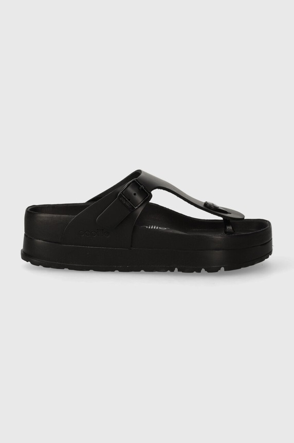 Birkenstock leather flip flops Gizeh Flex Platform 1026874 black SS24