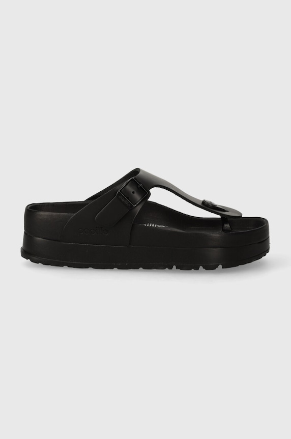Birkenstock leather flip flops Gizeh Flex Platform 1026874 black SS24