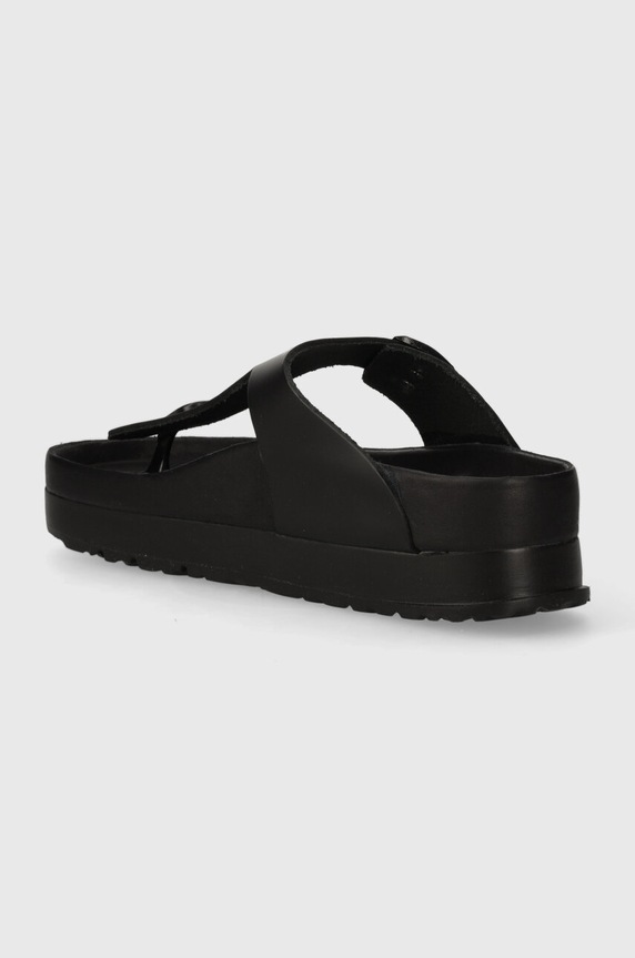 Shoes Birkenstock leather flip flops Gizeh Flex Platform 1026874 black