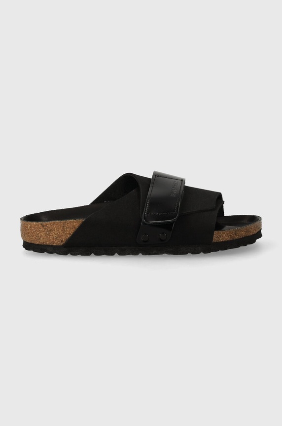 Nubukové pantofle Birkenstock Kyoto 1026516 černá SS24