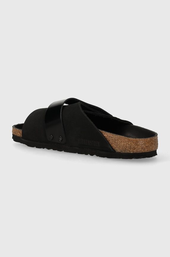 Boty Nubukové pantofle Birkenstock Kyoto 1026516 černá