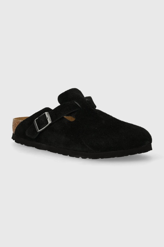 Semišové šľapky Birkenstock Boston semišová koža čierna 1027067