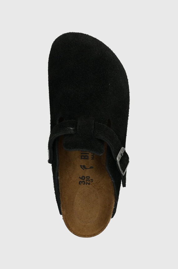 Semišové šľapky Birkenstock Boston čierna 1027067