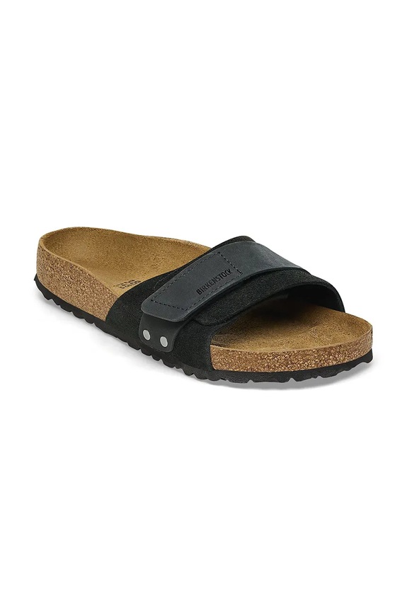 Birkenstock klapki skórzane Oita 1024200 czarny SS24