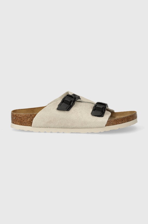 Birkenstock klapki zamszowe Zürich 1026788 beżowy SS24