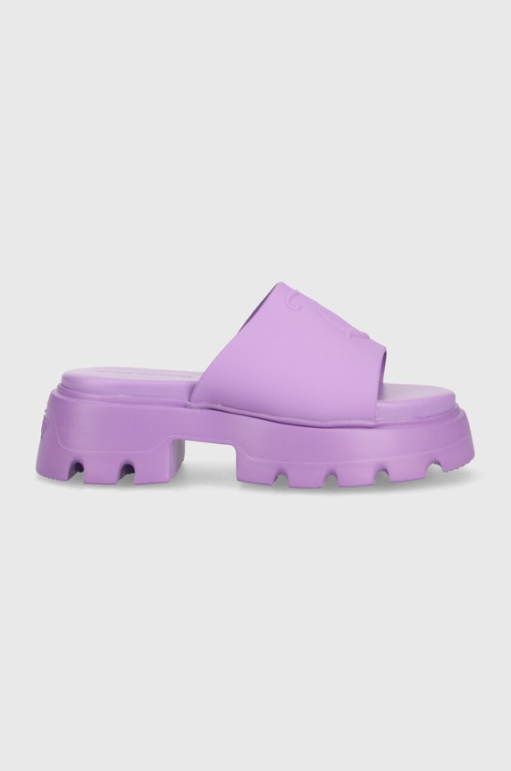 Juicy Couture klapki BABY TRACK JCFSAN222042 fioletowy SS24
