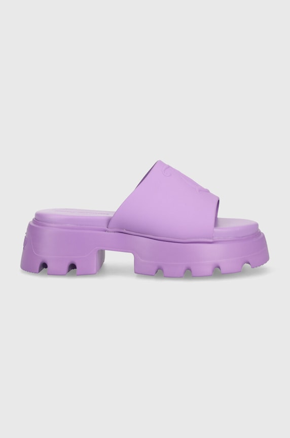 Juicy Couture klapki BABY TRACK JCFSAN222042 fioletowy SS24