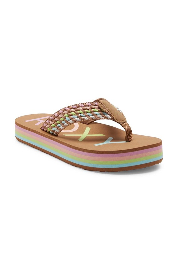 Dětské žabky Roxy RG CHIKA HI textilní hnědá ARGL100303