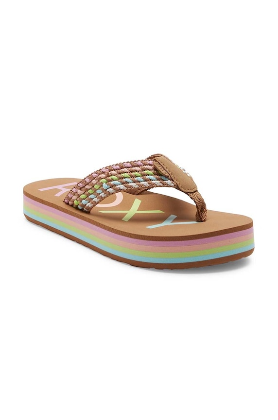 Dětské žabky Roxy RG CHIKA HI textilní hnědá ARGL100303
