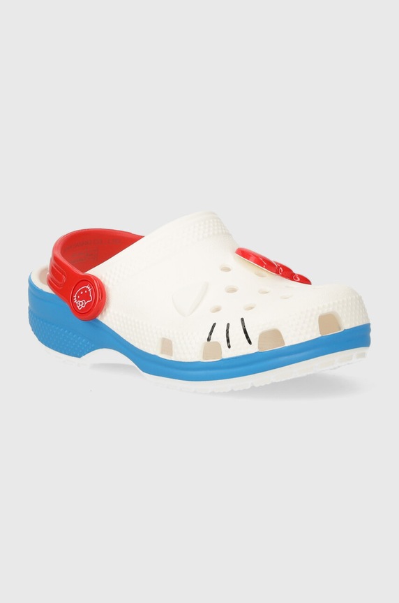 Παιδικές παντόφλες Crocs HELLOITTY IAM CLASSIC CLOG χαρακτήρες παραμυθιού λευκό 209469.CROCS.HELLO.KITT