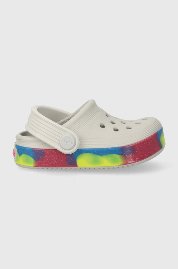 Dětské pantofle Crocs OFF COURT GLITTER BAND CLOG 209717.CROCS.OFF.COURT. šedá SS24