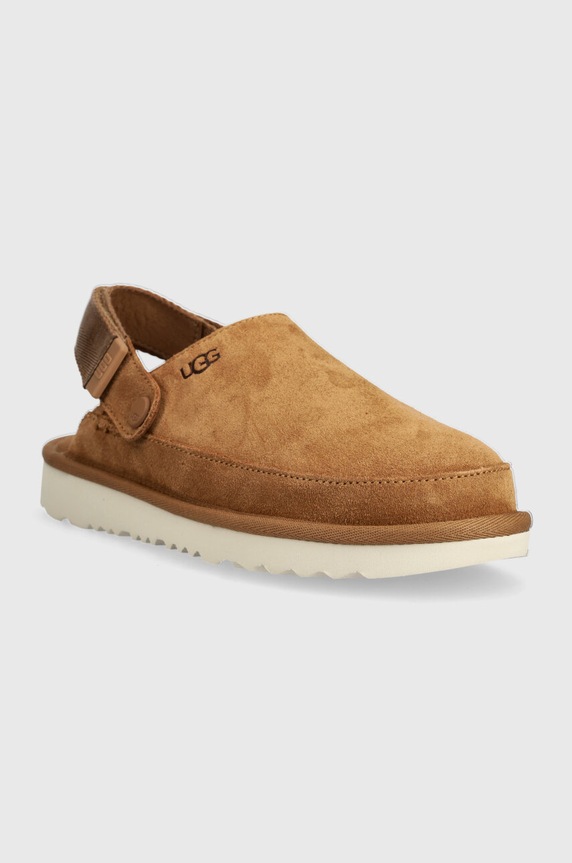 UGG kapcie zamszowe dziecięce GOLDENSTAR CLOG 1159770K brązowy AW24