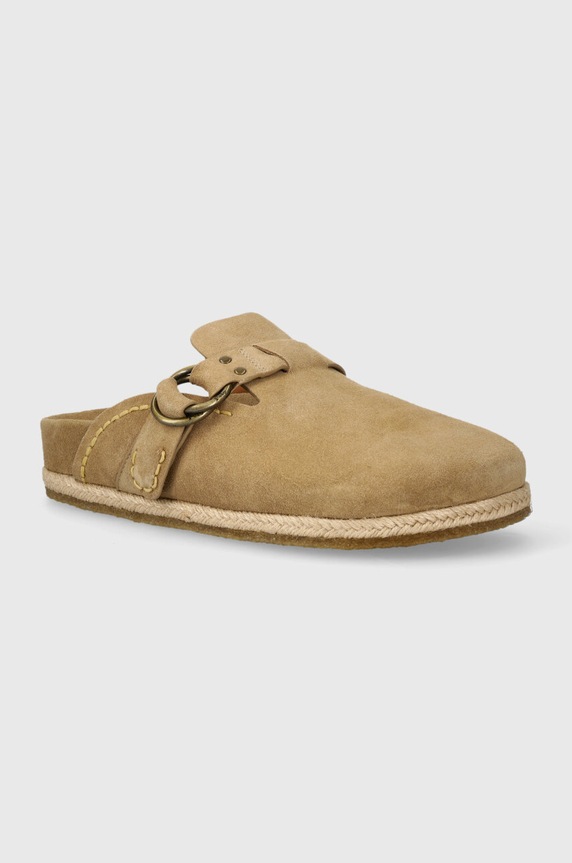 Polo Ralph Lauren papuci din piele Turbach Clog bej 803931273003.250