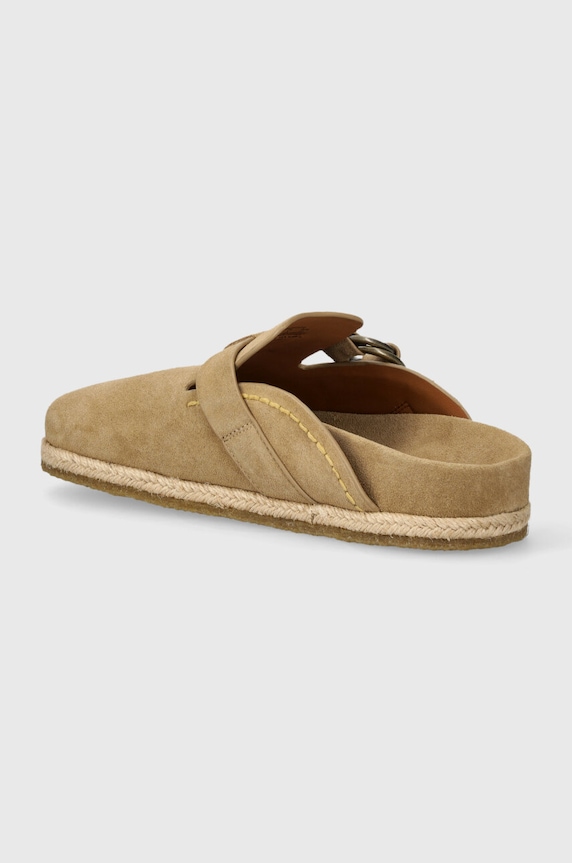 Încălțăminte Polo Ralph Lauren papuci din piele Turbach Clog 803931273003.250 bej