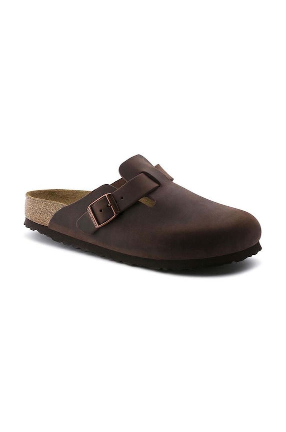 Birkenstock bőr papucs Boston SFB 159711 barna SS24