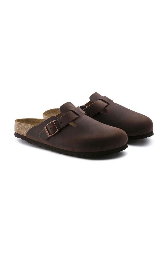 Birkenstock bőr papucs Boston SFB barna 159711