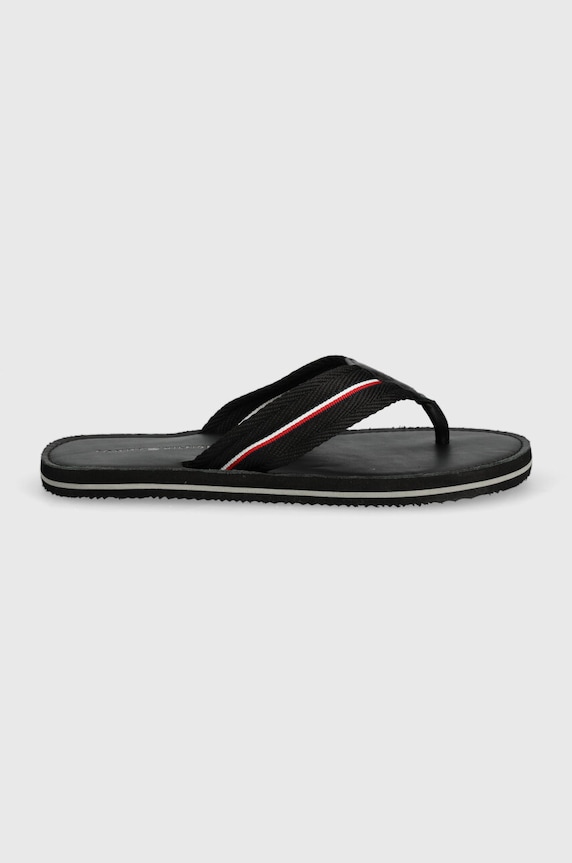 Žabky Tommy Hilfiger LEATHER BEACH SANDAL FM0FM05027 černá SS24
