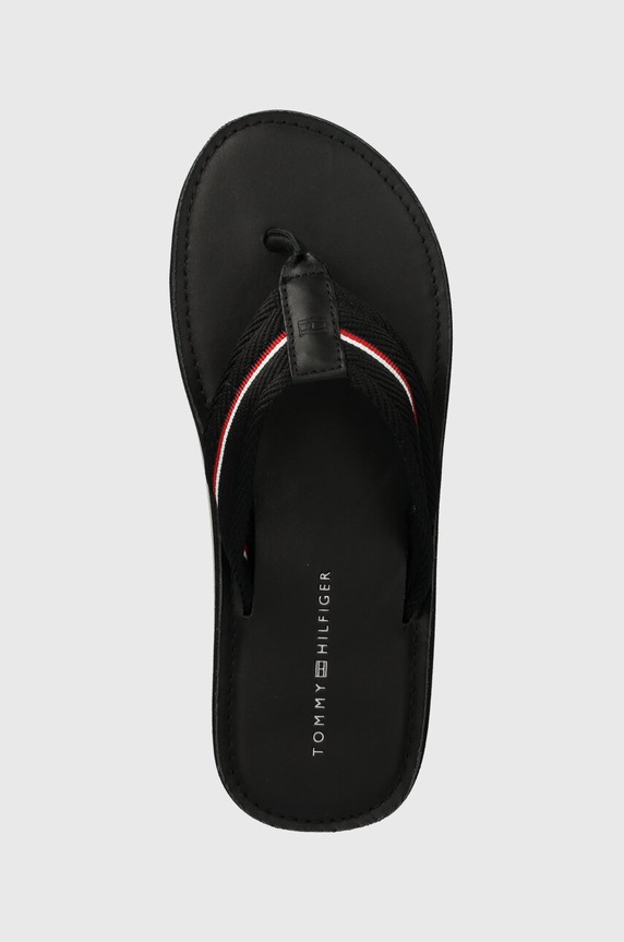 Žabky Tommy Hilfiger LEATHER BEACH SANDAL černá FM0FM05027