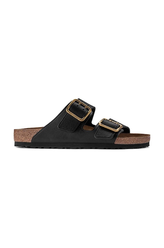Birkenstock klapki skórzane Arizona Bold Gap czarny 1022604