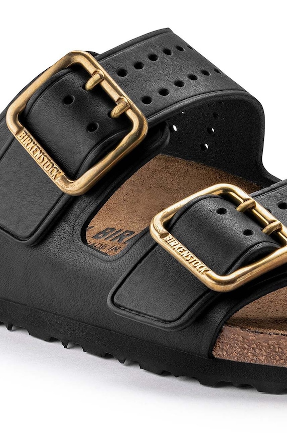 Obuwie Birkenstock klapki skórzane Arizona Bold Gap 1022604 czarny