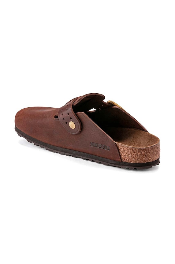 Shoes Birkenstock leather sliders Boston Bold Gap 1022589 brown