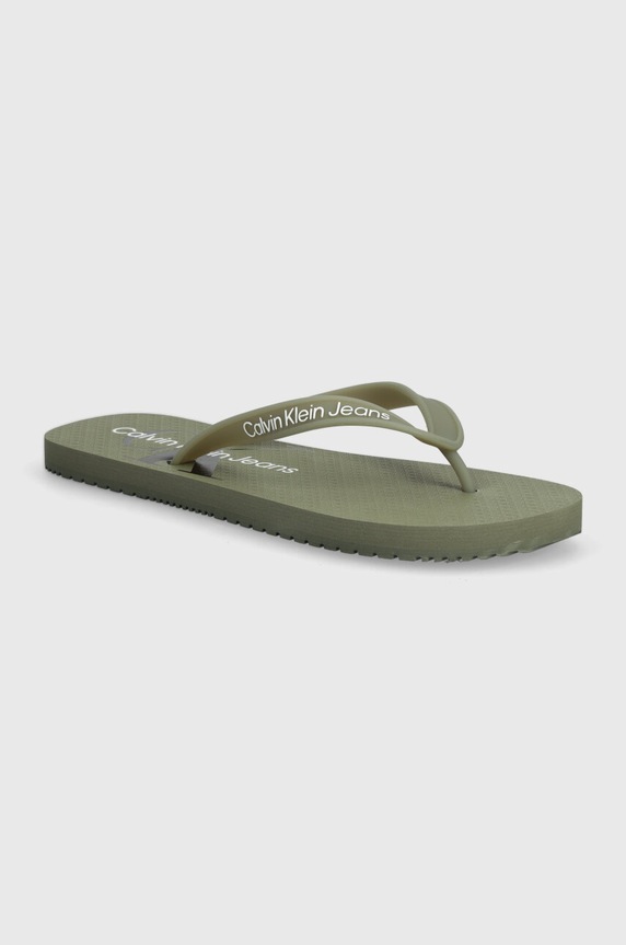 Calvin Klein Jeans flip-flop BEACH SANDAL GLOSSY zöld YM0YM00952