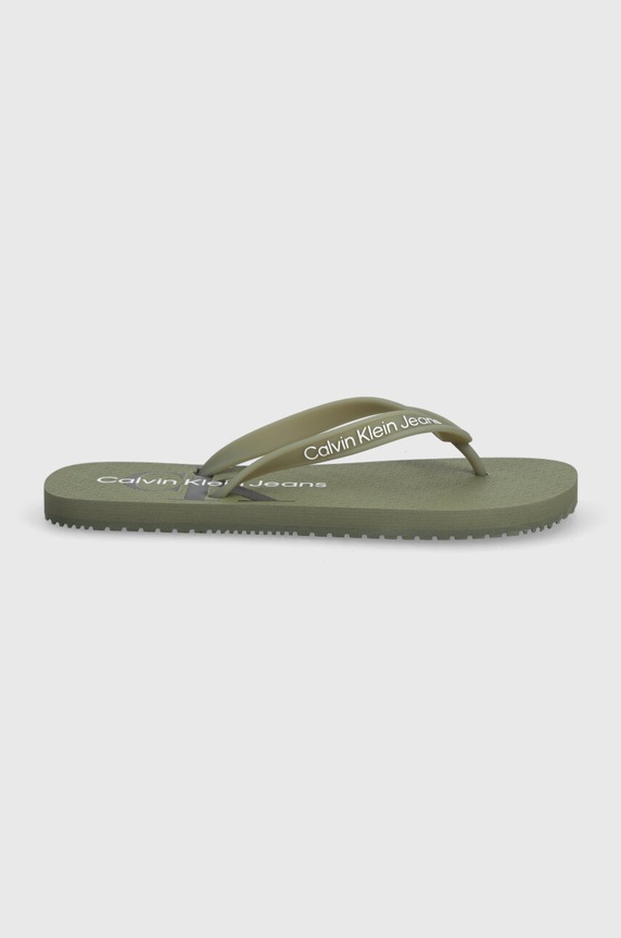 Calvin Klein Jeans flip-flop BEACH SANDAL GLOSSY YM0YM00952 zöld SS24