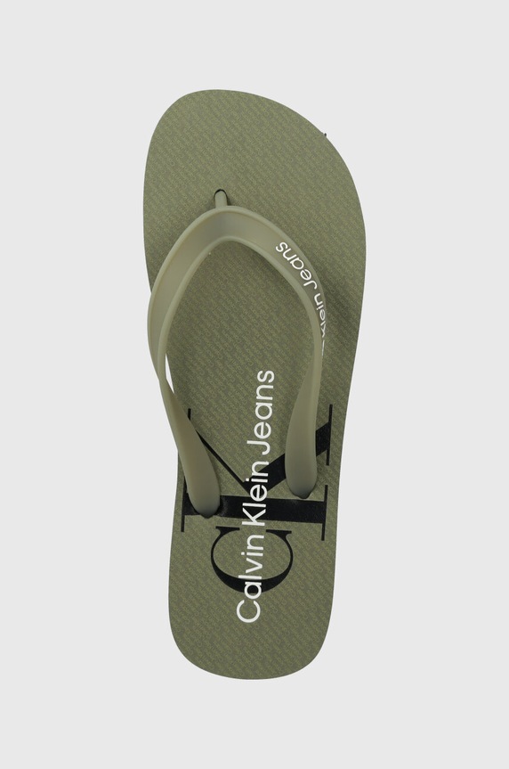 Calvin Klein Jeans flip-flop BEACH SANDAL GLOSSY zöld YM0YM00952