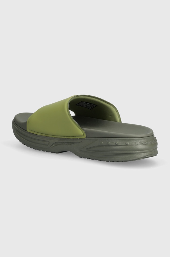 Scarpe Calvin Klein Jeans ciabatte slide CHUNKY COMF SLIDE MINIMAL RAW YM0YM00956 verde