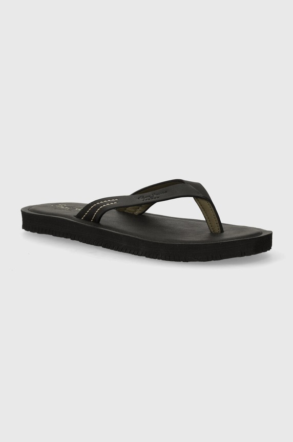 Pepe Jeans japonki PMS70141 imitacja skóry licowej czarny PMS70141