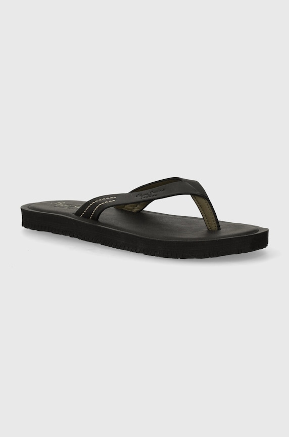 Pepe Jeans japonki PMS70141 imitacja skóry licowej czarny PMS70141