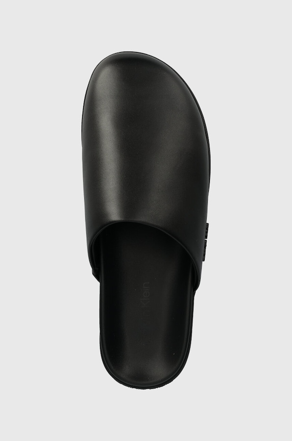 Calvin Klein klapki skórzane MULE czarny HM0HM01407