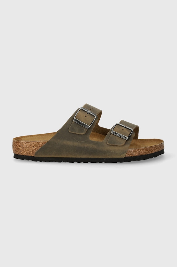 Birkenstock klapki nubukowe Arizona 1027022 zielony SS26