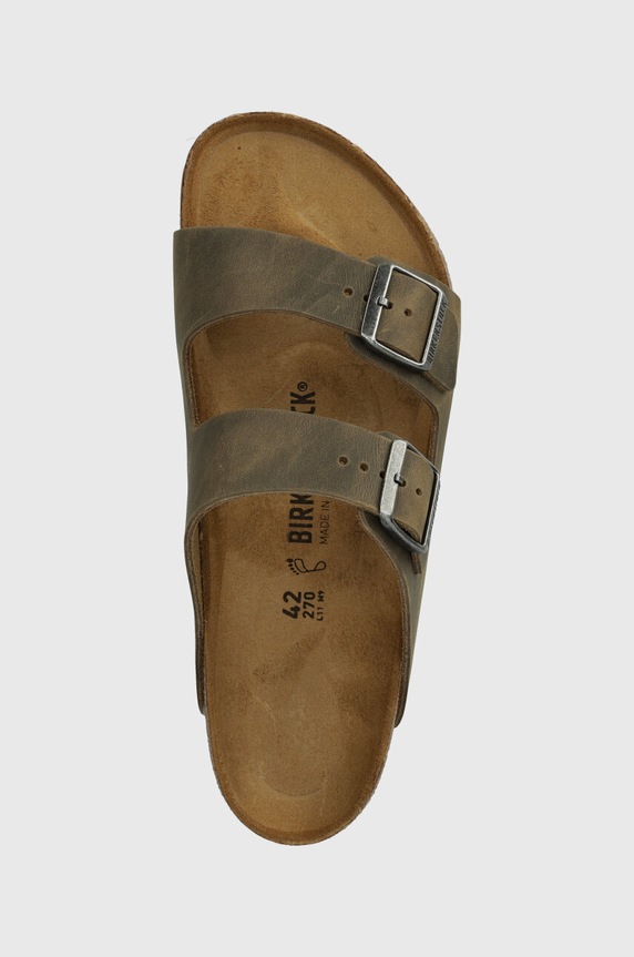 Birkenstock klapki nubukowe Arizona zielony 1027022