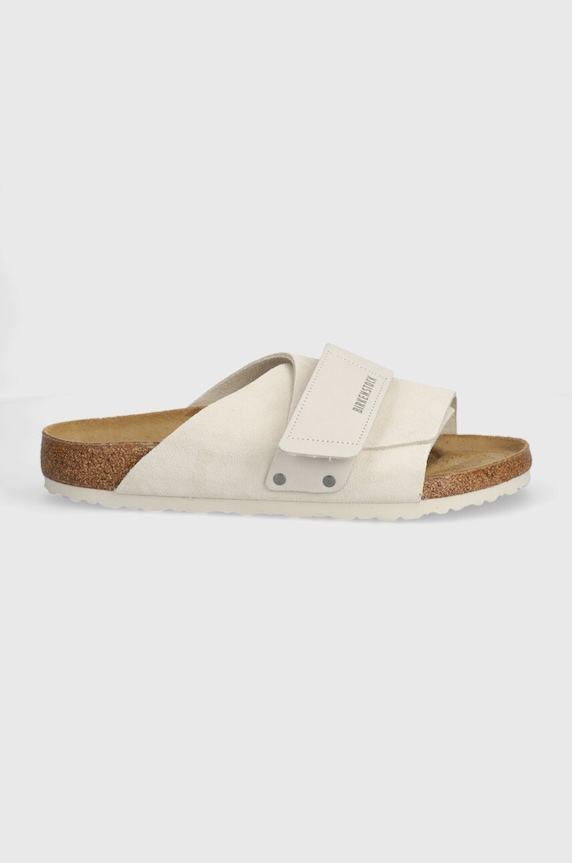 Birkenstock klapki zamszowe Kyoto 1024535 biały SS24