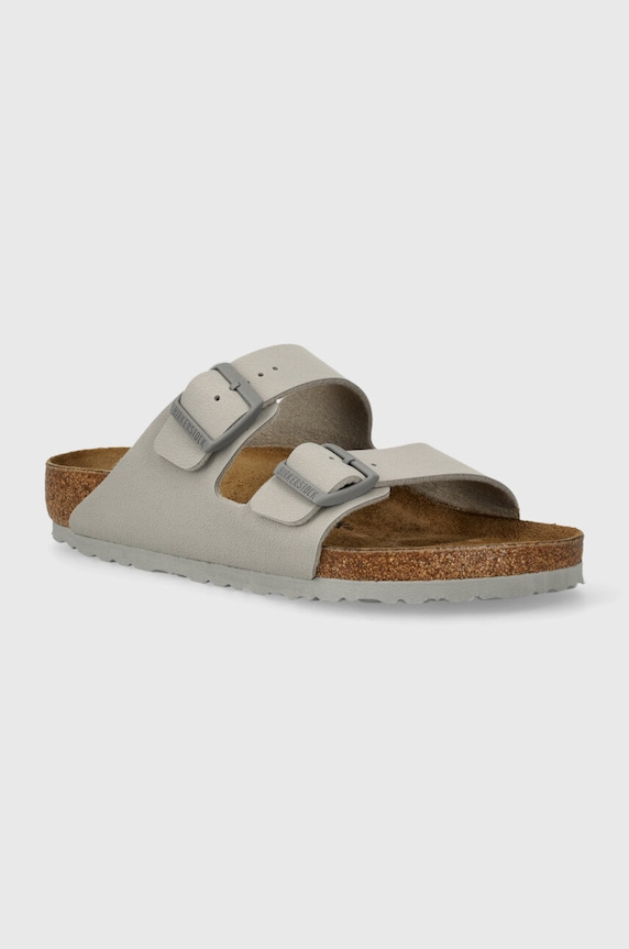 Birkenstock klapki Arizona imitacja skóry licowej szary 1027720