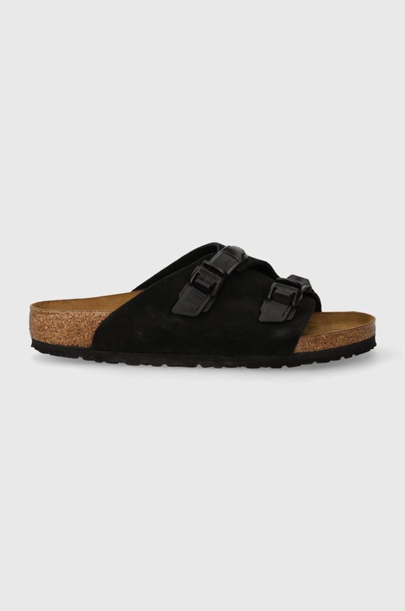 Birkenstock suede sliders Zürich 1026763. black SS24