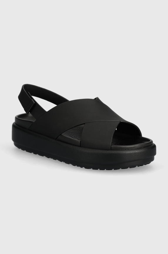 Σανδάλια Crocs Brooklyn Luxe Strap φλατ μαύρο 209407.060