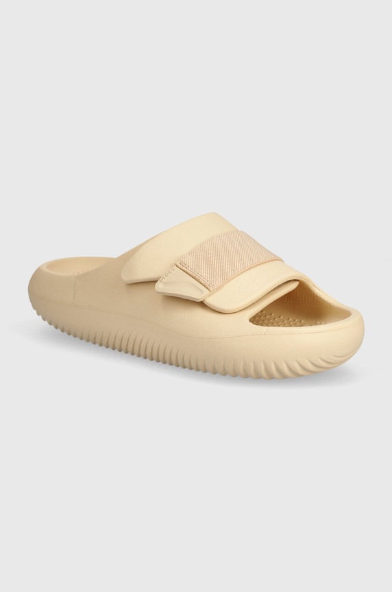 Šľapky Crocs Mellow Luxe Recovery Slide platforma béžová 209413.2DS