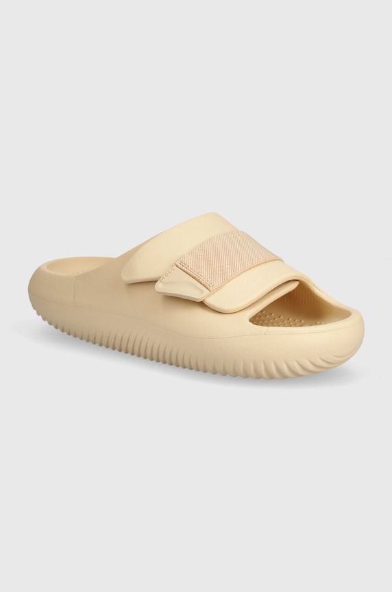 Šľapky Crocs Mellow Luxe Recovery Slide platforma béžová 209413.2DS