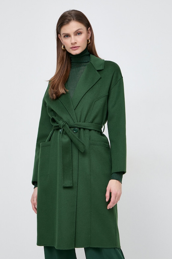 Patrizia Pepe cappotto in lana non isolato verde 8O0117.A006