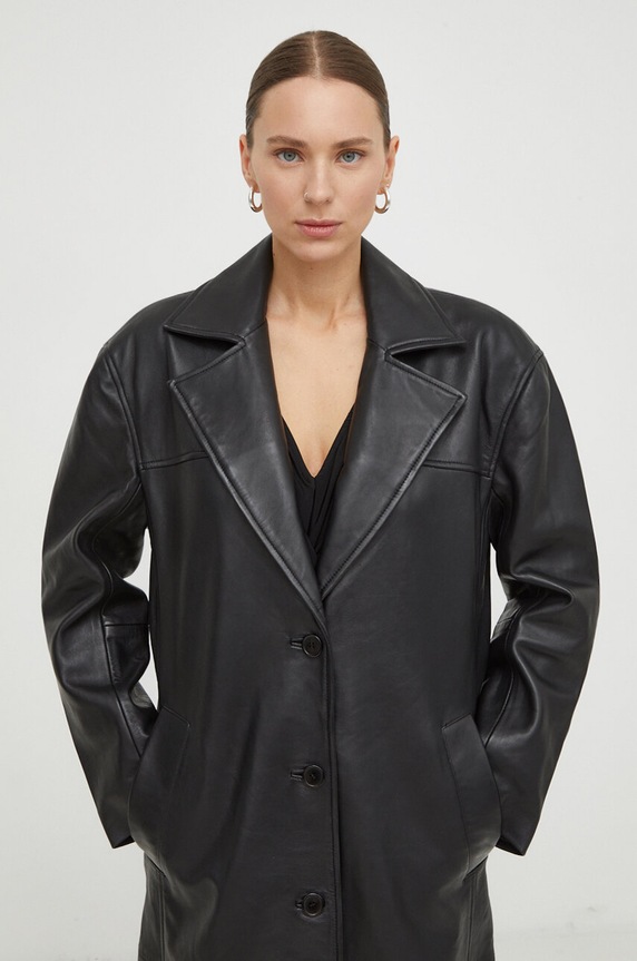 Kožený kabát 2NDDAY 2ND Vice - Dense Leather 2241510653 černá