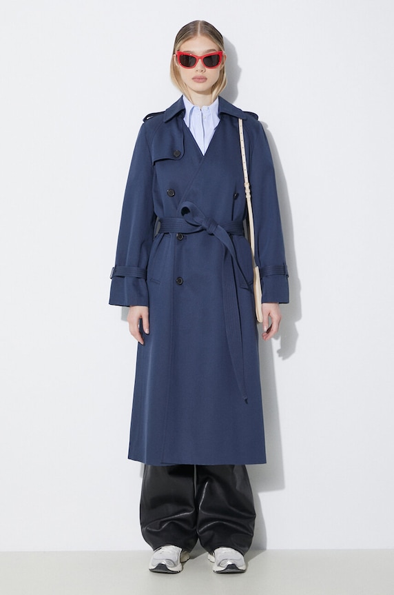 Одежда Тренч Kenzo Solid Elongated Kimono Trench FE52MA0729OV.77 тёмно-синий