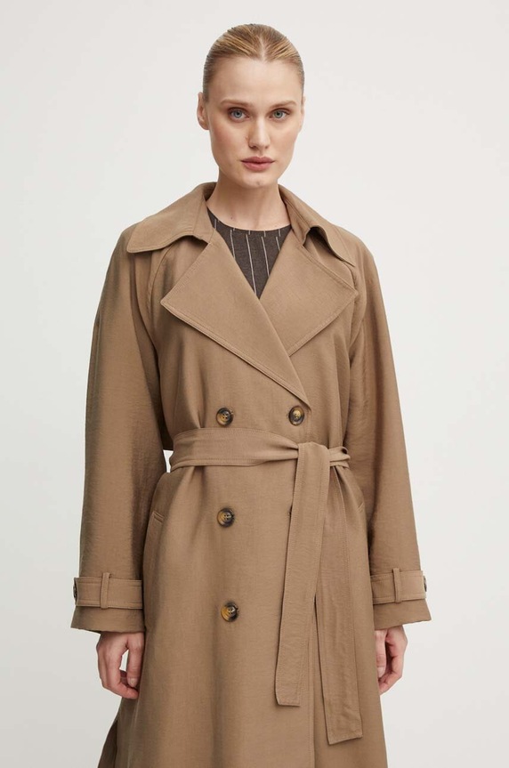 Trench kabát Bruuns Bazaar CornusBBAdelena jacket zelená BBW3918