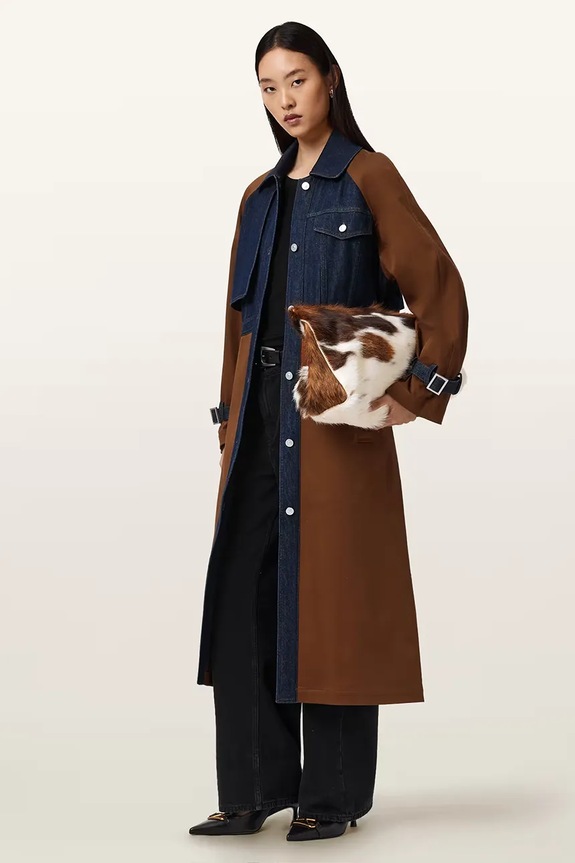 AllSaints trencz damski z bawełną DAYLY TRENCH WO508Z