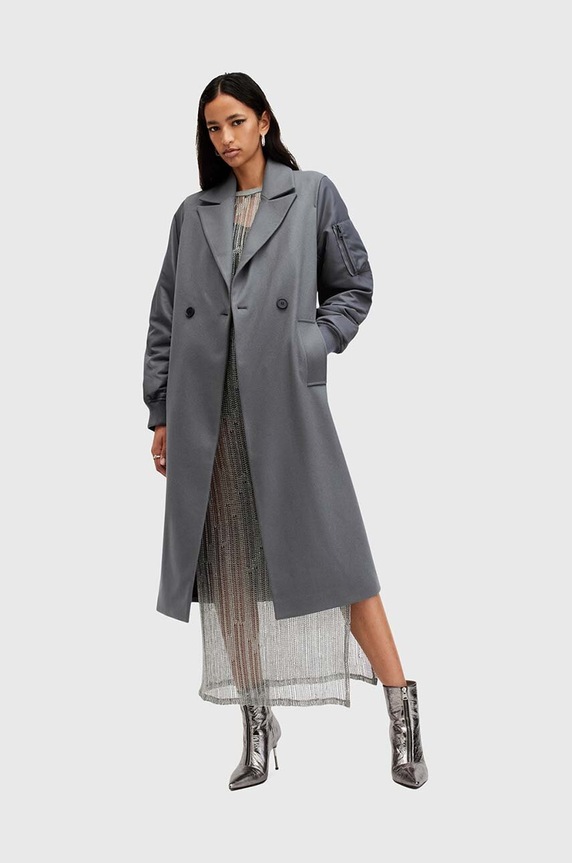 Vlnený kabát AllSaints PAULAH W007OZ