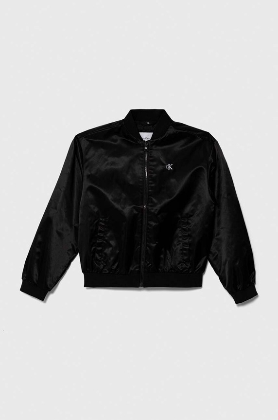 Dječja bomber jakna Calvin Klein Jeans bez tople podstave crna IB0IB01980.PPYH