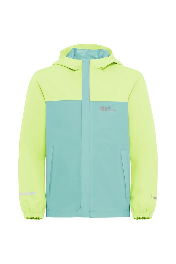 Αδιάβροχο παιδικό μπουφάν Jack Wolfskin TUCAN 1608284.164.176 πράσινο SS25